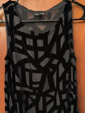 Eileen Fisher Sheer Velvet Burnout Geometric Sleeveless Dress
